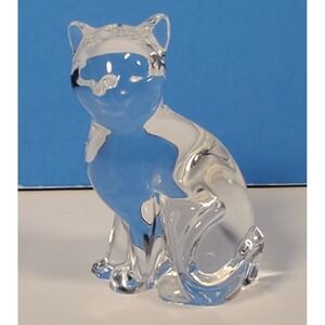 Lenox Cat Crystal Glass 2 1/2" No Box or COA